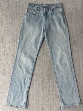 Zara Pale Blue High-Rise Straight Jeans